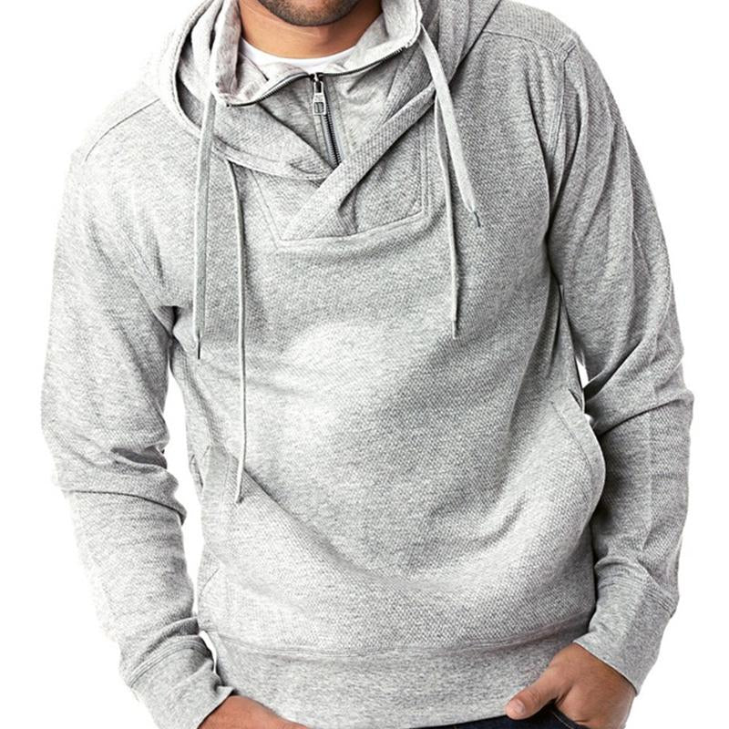 Men's Light Grey Half Zip Hoodie 02943364U