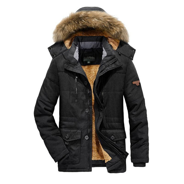Men's Solid Color Fleece Hooded Zip Padded Jacket 02686625X