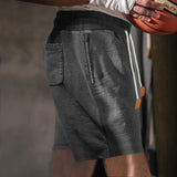 Men's Solid Loose Elastic Waist Sports Shorts 21918534Z