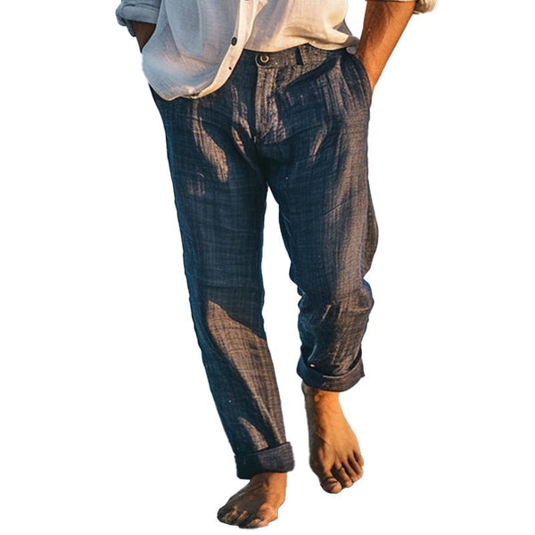 Men's Casual Linen Breathable Slim Fit Pants 43387199M