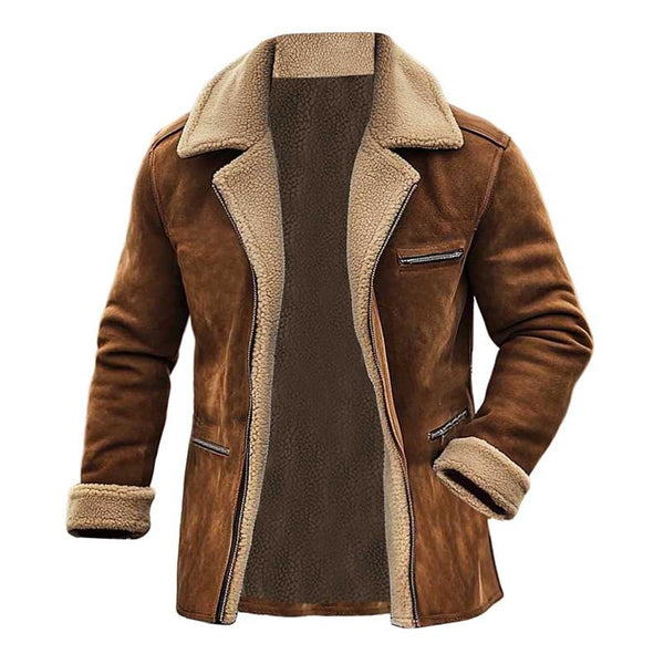 Men's Slim Fit Polar Fleece Lapel Coat 63689834X