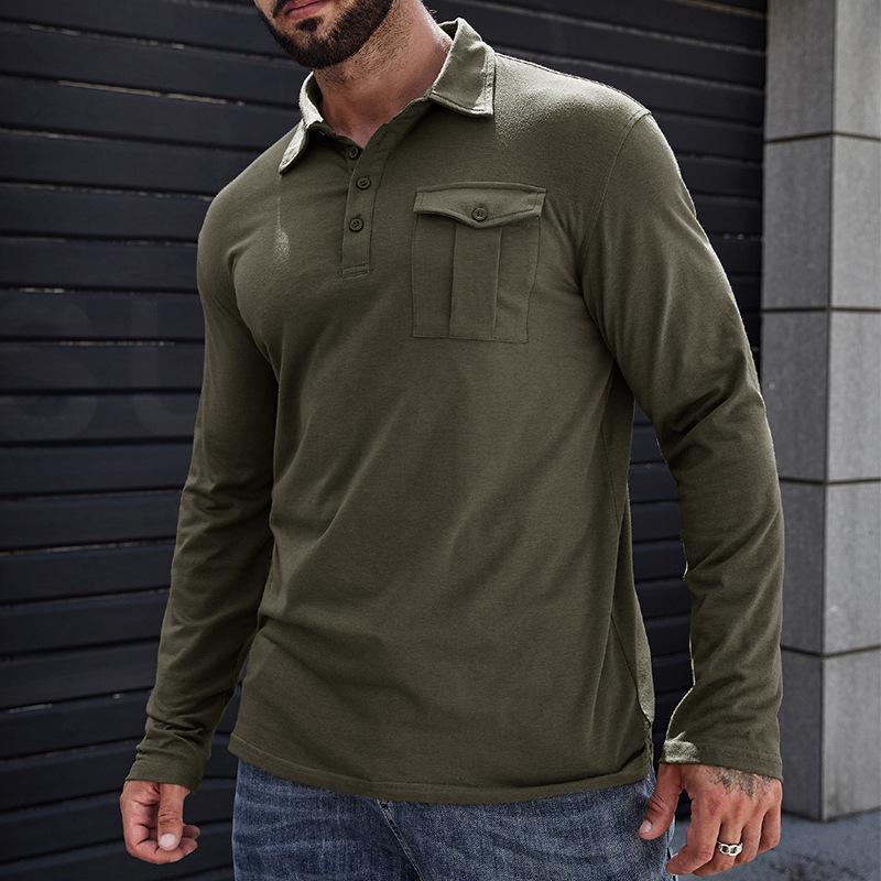 Men's Outdoor Lapel Solid Color POLO Shirt 18467687X
