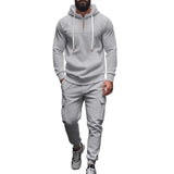 Men's Loose Sports Hooded Sweatshirt and Pants Set 40057919Y