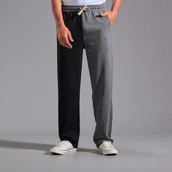 Men's Color Block Loose Elastic Waist Cotton Casual Sports Pants 63623172Z