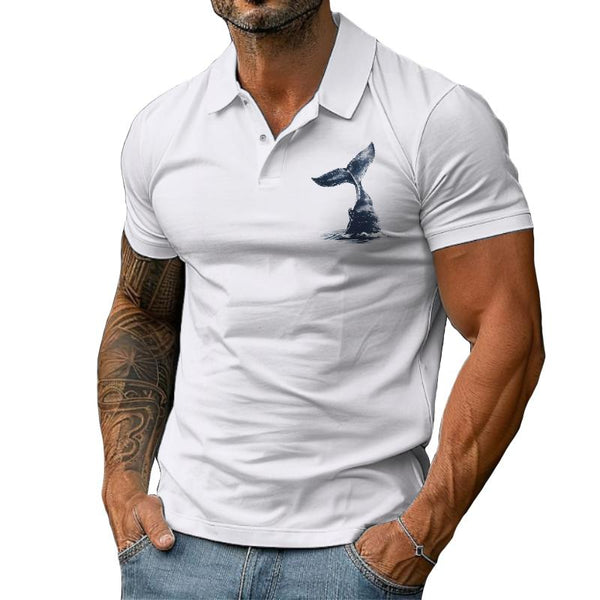 Men's Casual Whale Short Sleeve Polo Shirt 86025469TO