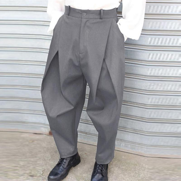 Men's Vintage Solid Color Loose Suit Harem Pants 44760314Y