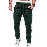 Men's Solid Color Breathable Loose Harem Zipper Pocket Trousers 50095029X