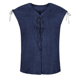 Men's Solid Color Single Breasted Lace-Up Vest 86196851X