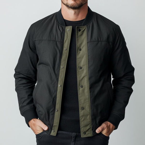 Men's Retro Casual Contrast Collarless Quilted Jacket 04789960TO