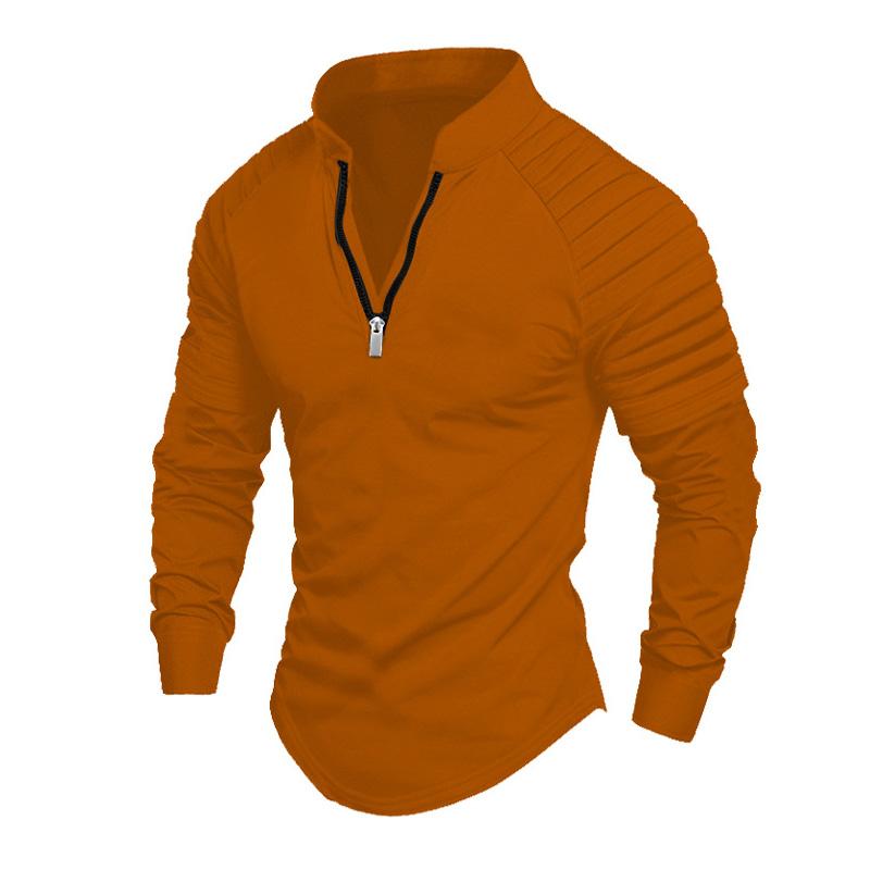 Men's Solid Color Stand Collar Half Zip Sweatshirt 31248842X