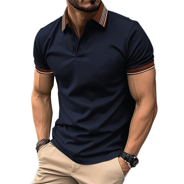 Men's Casual Lapel Button-Down Short Sleeve POLO Shirt 24406772X