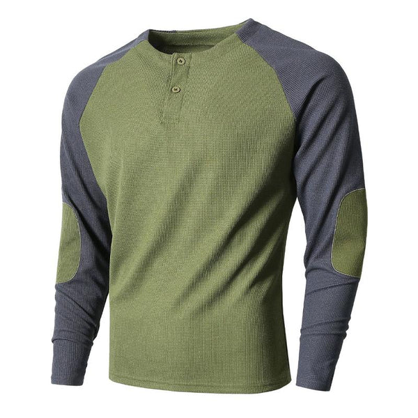 Men's Colorblock Long Sleeve Casual Henley T-Shirt 95496525X