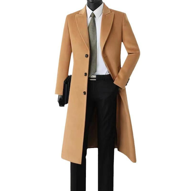 Trench-coat long slim de style britannique pour hommes 45391039X