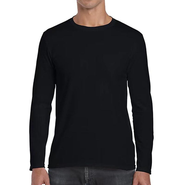 Men's Casual Solid Color Round Neck Long Sleeve Basic T-Shirt 71908559M