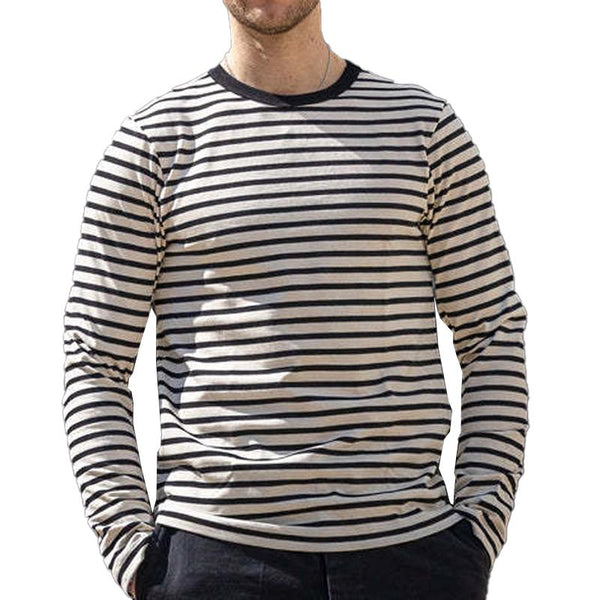 Men's Autumn and Winter Striped Knitted Long-sleeved T-shirt 75952733X