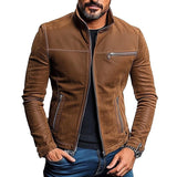 Men's Solid Suede Zip-Up Jacket 87051390X