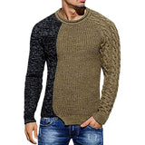 Men's Casual Round Neck Colorblock Long Sleeve Knit Sweater 99316423M