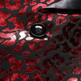 Men's Vintage Leopard Color Block Peak Lapel One Button Party Blazer 71451257Y