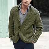 Men's Vintage Lapel Single Breasted Knit Casual Cardigan 92022446Z