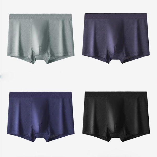 Men's Casual Mesh Ice Silk Breathable Seamless Boxer Briefs 3 Packs 59458467M