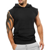 Men's Sports Casual Solid Color Hooded Sleeveless Tank Top 84557275Y