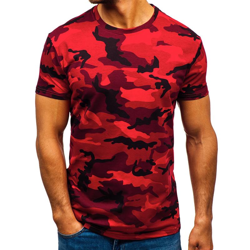 Men's Printed Camouflage Round Neck Short Sleeve T-Shirt 55231359X