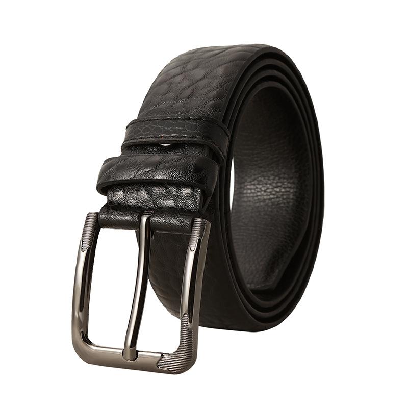 Ceinture en cuir à boucle ardillon haut de gamme pour homme, style rétro, décontracté et polyvalent, 33729143K