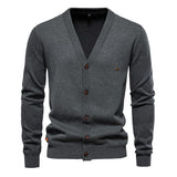 Men's Simple Casual Solid Color Knitted Cardigan 93835126X