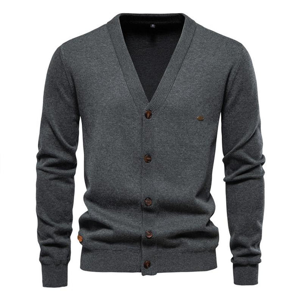 Men's Simple Casual Solid Color Knitted Cardigan 93835126X