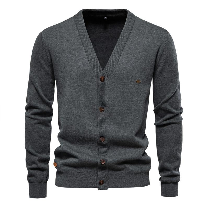 Men's Simple Casual Solid Color Knitted Cardigan 93835126X