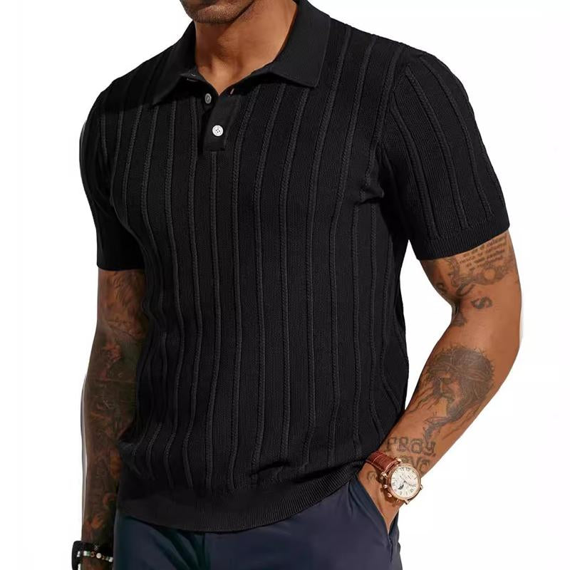 Men's Short-sleeved Cool Breathable Knitted POLO Shirt 20721855X