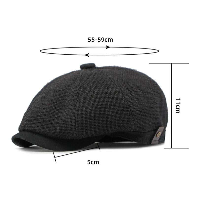 Men's Casual Linen Breathable Hollow Mesh Beret 59228075M