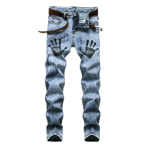 Men's Fun Printed Stretch Jeans 15876683X