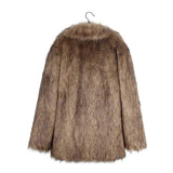 Men's Classic Casual Lapel Short Loose Faux Fur Warm Coat 38913113K