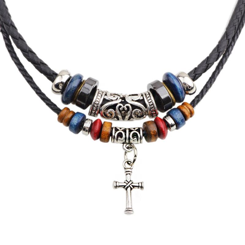 Retro Casual Ethnic Style Cross Necklace 78191363TO