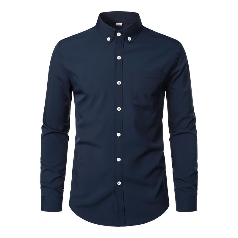 Men's Solid Color Multi-button Lapel Shirt 57548968X