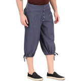 Men's Casual Solid Color Single Breasted Cropped Trousers 62403047Y