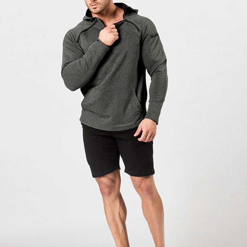 Men's Sports Solid Color Hooded Sweatshirt 01270571X