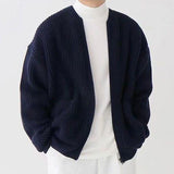 Men's Solid Color Loose Knitted Cardigan 03148234U