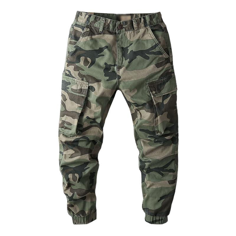 Men's Casual Multi-Pocket Loose Cotton Camouflage Cargo Pants 54985145M