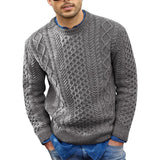 Men's Casual Round Neck Pullover Cable Knit Sweater 66331580M