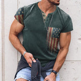 Men's Round Neck Printed Short Sleeve T-Shirt 24819351X