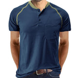 Men's Solid Color Raglan Short Sleeve T-Shirt 74147452Y