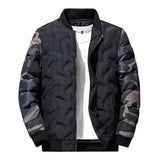 Men's Fashion Camouflage Patchwork Baseball Collar Warm Down Coat 94103217M