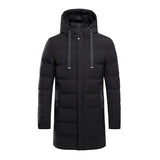 Men's Simple Solid Color Hooded Mid-length Padded Coat 34286031X