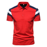 Men's Tri-Color Spliced Lapel Polo Shirt 74215055TO