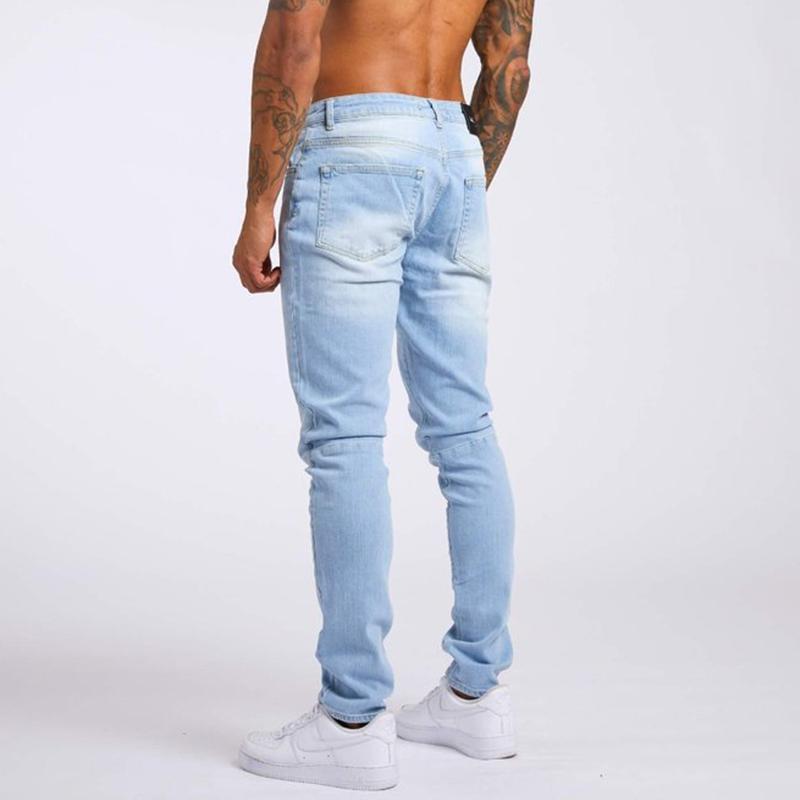 Men's Casual Washed Slim High Waist Jeans 50637960M