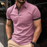 Men's Casual Color Block Short Sleeve POLO Shirt 43371751Y