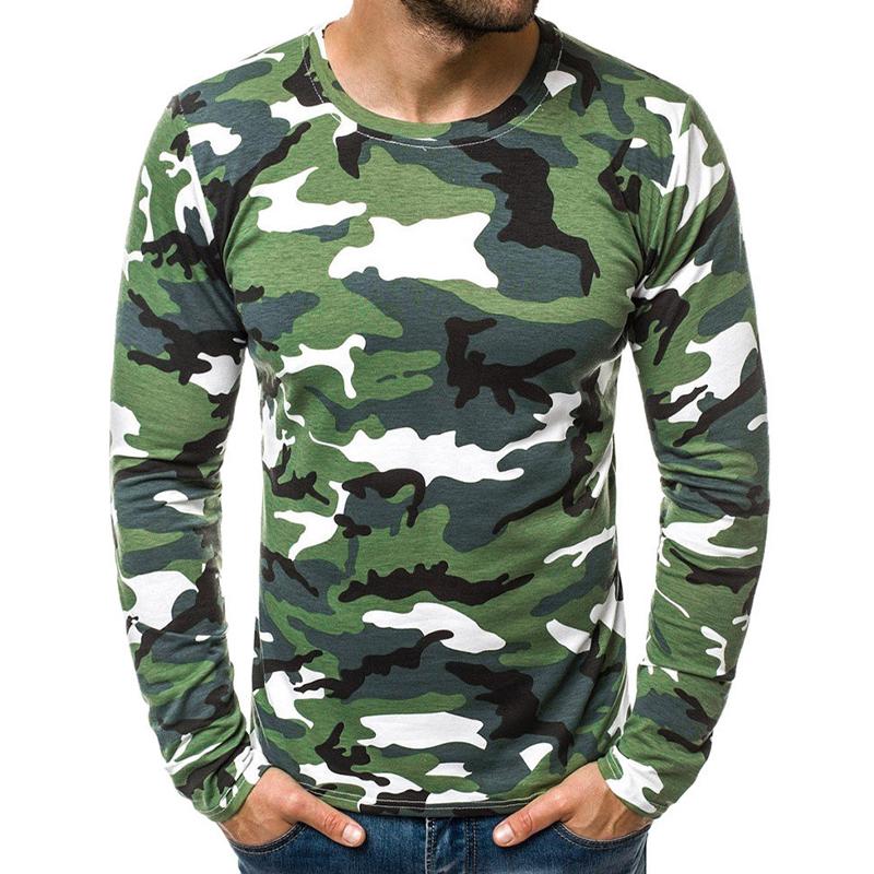 Men's Camouflage Crew Neck Tactical Long Sleeve T-Shirt 76717863X