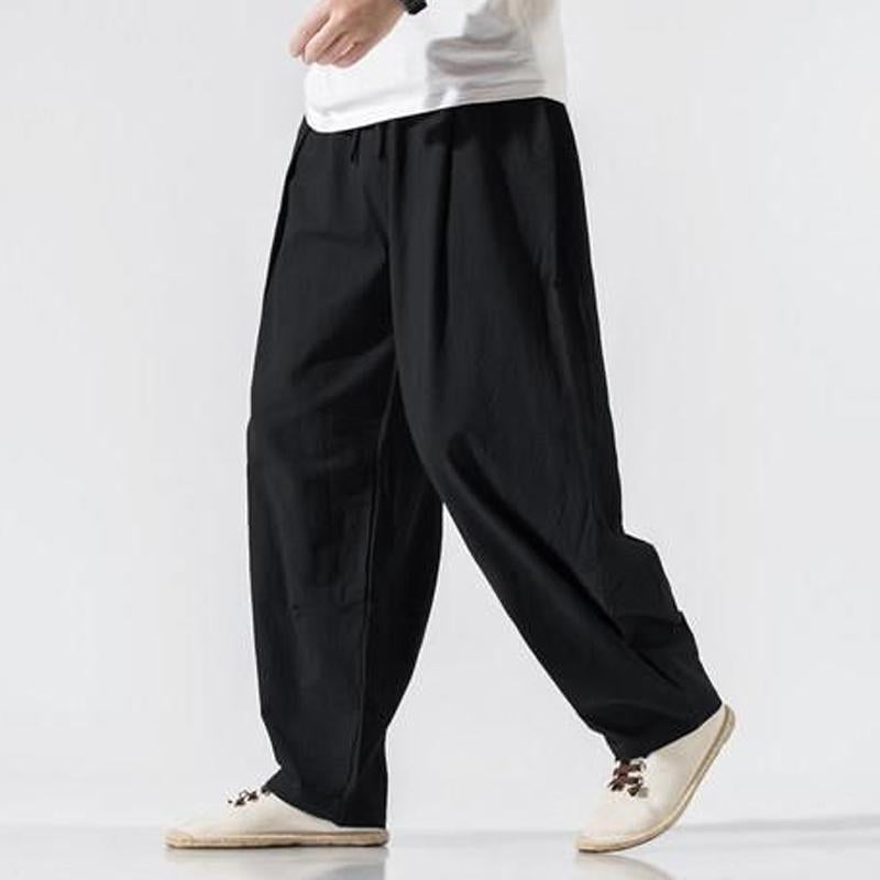 Men's Solid Linen Loose Pants 63862116Y
